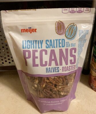 Lightly Salted Roasted Pecans Halves With Sea Salt, Lightly Salted Roasted