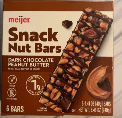 Dark Chocolate Peanut Butter Snack Nut Bars, Dark Chocolate Peanut Butter