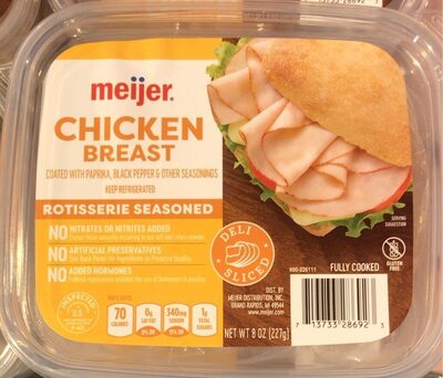 Rotisserie Seasoned Chicken Breast Coated With Paprika, Black Pepper & Other Seasonings, Rotisserie Seasoned