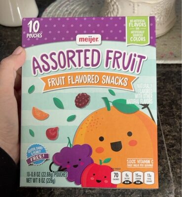 Assorted Fruit Flavored Snacks, Orange, Grape, Raspberry, Cherry, Strawberry, Apple