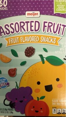 Assorted Fruit Flavored Snacks, Orange, Grape, Raspberry, Cherry, Strawberry, Apple