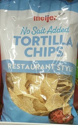 Restaurant Style No Salt Added Tortilla Chips, Restaurant Style