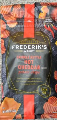 Hot Cheddar Crinkle Kettle Potato Chips, Hot Cheddar