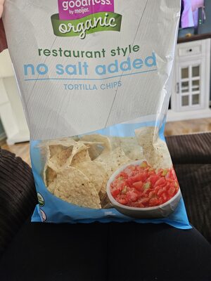 No Salt Added Organic Restaurant Style Tortilla Chips, No Salt Added