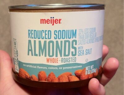 Reduced Sodium Roasted Whole Almonds With Sea Salt, Reduced Sodium Roasted
