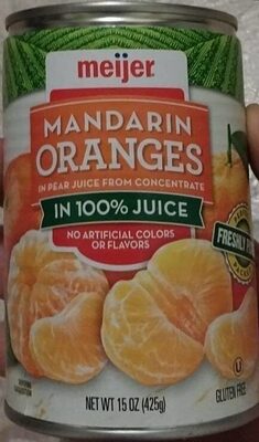 Mandarin Oranges In Pear Juice, Mandarin In Pear Juice