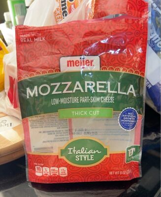 Italian Style Mozzarella Low-Moisture Part-Skim Thick Cut Cheese, Italian Style Mozzarella