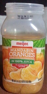 Mandarin Oranges In Pear Juice, Mandarin In Pear Juice