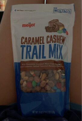Caramel Cashew Milk Chocolate Caramel Mini Cups, Roasted & Salted Cashews, Salted Caramel Peanuts, And M&M's Trail Mix, Caramel Cashew