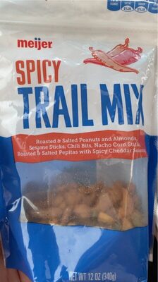Spicy Roasted & Salted Peanuts And Almonds, Sesame Sticks, Chili Bits, Nacho Corn Sticks, Roasted & Salted Pepitas With Spicy Cheddar Seasoning Trail Mix, Spicy