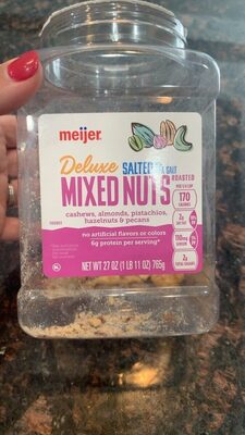 Salted Roasted Cashews, Almonds, Pistachios, Hazelnuts & Pecans Deluxe Mixed Nuts With Sea Salt, Salted Roasted