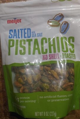 Salted Roasted No Shell Pistachios With Sea Salt, Salted Roasted