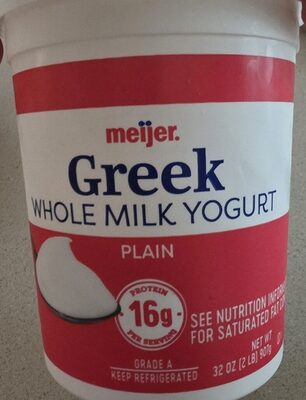 Plain Greek Whole Milk Yogurt, Plain