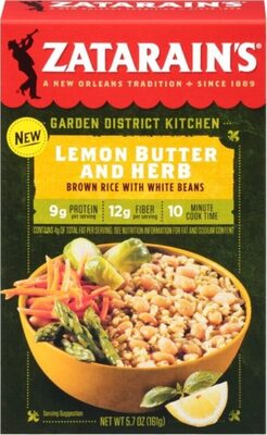 Lemon Butter And Herb Brown Rice With White Beans, Lemon Butter And Herb
