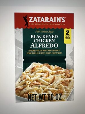 Blackened Chicken Seasoned Grilled White Meat Chicken & Penne Pasta In A Zesty, Creamy Cheese Sauce Alfredo, Blackened Chicken