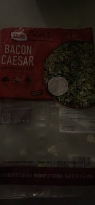 Bacon Caesar Ribbon-Cut Romaine Lettuce, Grated Parmesan, Savory Caesar Dressing, Garlic Crouton Crumbles, Bacon Crumbles Chopped Kit, Bacon Caesar