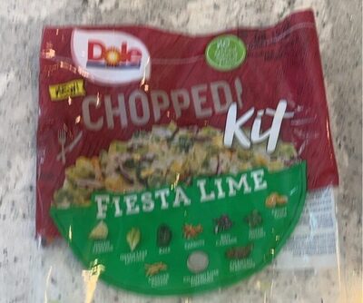 Fiesta Lime Green Cabbage, Green Leaf Lettuce, Kale, Carrots, Red Cabbage, Green Onions, Crispy Corn, Cheddar Cheese, Cilantro Lime Dressing, Cilantro Seasoning Chopped Kit, Fiesta Lime