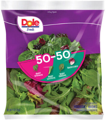 50-50 Baby Spinach, Baby Lettuces, Baby Greens, Radicchio, 50-50