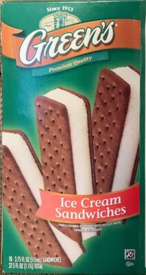 Vanilla Flavored Ice Cream Between Chocolate Wafers Ice Cream Sandwiches, Vanilla