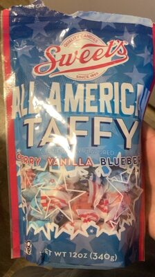 Cherry, Vanilla, Blueberry Flavored All American Taffy, Cherry, Vanilla, Blueberry