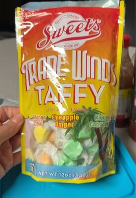 Mango Chili, Pineapple Ginger, Kiwi Coconut Flavored Trade Winds Taffy, Mango Chili, Pineapple Ginger, Kiwi Coconut