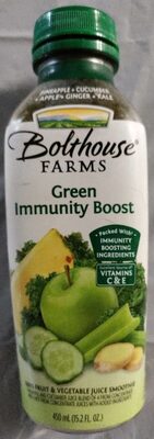 Green Immunity Boost 100% Fruit & Vegetable Juice Smoothie, Pineapple; Cucumber; Apple; Ginger; Kale