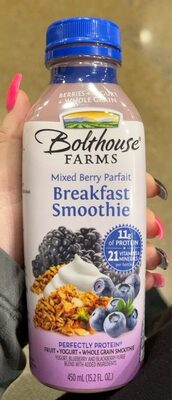 Mixed Berry Parfait Perfectly Protein Breakfast Smoothie, Mixed Berry Parfait
