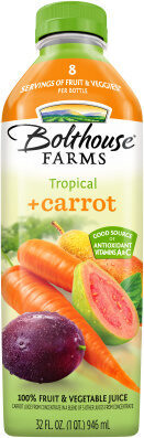 No Sugar Added Tropical + Carrot 100% Fruit & Vegetable Juice, Tropical; Carrot