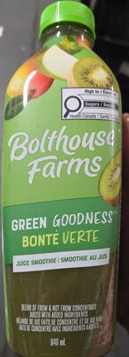 Green Goodness 100% Fruit Juice Smoothie, Kiwi; Apple; Mango