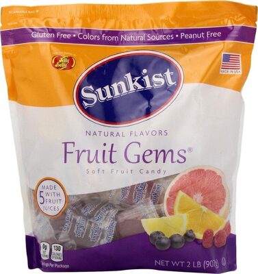 Orange, Lemon, Grapefruit, Lime, Raspberry Fruit Gems Soft Candy, Orange, Lemon, Grapefruit, Lime, Raspberry