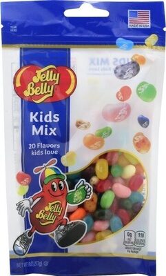 Kids Mix Jelly Beans, Berry Blue, Blueberry, Bubble Gum, Buttered Popcorn, Chocolate Pudding, Cotton Candy, Green Apple, Sunkist Lemon, Lemon Lime, Orange Sherbet, Peach, Raspberry, Red Apple, Sour Apple, Sour Cherry, Strawberry Jam, Toasted Marshmallow, 