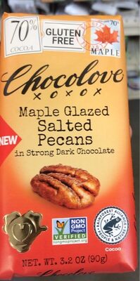 Maple Glazed Salted Pecans In Strong Dark Chocolate, Maple Glazed Salted Pecans