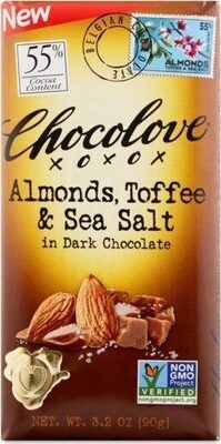 Almonds, Toffee & Sea Salt In Dark Chocolate, Almonds, Toffee & Sea Salt