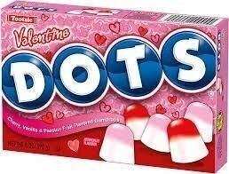 Tootsie, Dots, Valentine Gumdrops, Cherry, Vanilla, Passion Fruit, Cherry, Vanilla, Passion Fruit