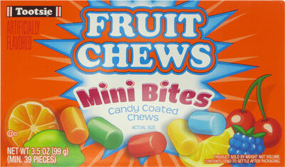 Fruit Chews Mini Bites Candy Coated Chews, Fruit Chews