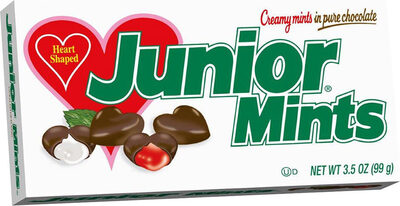 Junior Mints, Heart Shaped Creamy Mints In Pure Chocolate