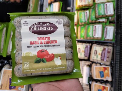 Tomato Basil & Chicken Zesty Italian Style Blended Sausage, Tomato Basil & Chicken