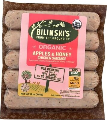 Organic Sweet Apple & Honey Fully Cooked Chicken Sausage, Sweet Apple & Honey