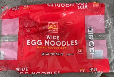 Enriched Noodle Product, Wide Egg Noodles