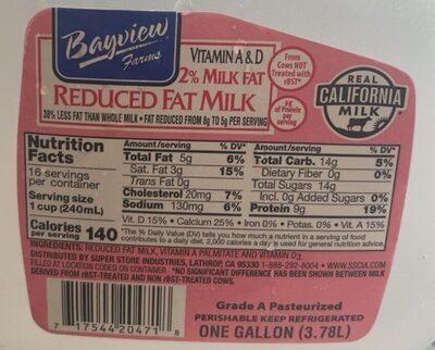 Vitamin A & D 2% Milkfat Reduced Fat Milk