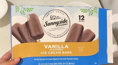 Vanilla Flavored Ice Cream Dipped In Chocolate Flavored Coating Ice Cream Bars, Vanilla