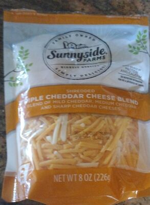 Triple Cheddar Shredded Vermont Cheddar, Sharp Cheddar & Mild Cheddar Cheese, Triple Cheddar