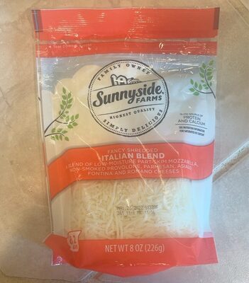 Italian Style Shredded Low-Moisture Part-Skim Mozzarella, Cheddar, Provolone And Asiago Cheese, Italian Style
