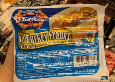 Kunzler Turkey Franks, 10 Count, 16 Oz