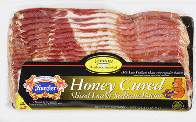 Honey Cured Lower Sodium Sliced Bacon, Honey Cured