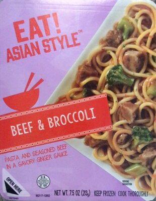 Beef & Broccoli Asian Style Pasta And Seasoned Beef In A Savory Ginger Sauce, Beef & Broccoli