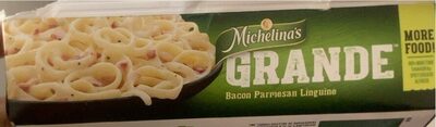 Bacon Parmesan Linguine Pasta In A Parmesan Cheese Sauce With Bacon, Bacon Parmesan Linguine