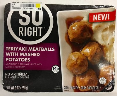 Teriyaki Meatballs With Mashed Potatoes, Meatballs & Teriyaki Sauce With Mashed Potatoes