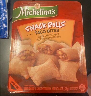 Southwestern Style Meat & Cheese Filling In A Golden Crust Snack Rolls Taco Bites, Southwestern Style