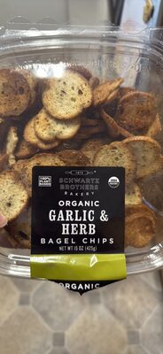 Garlic & Herb Organic Bagel Chips, Garlic & Herb